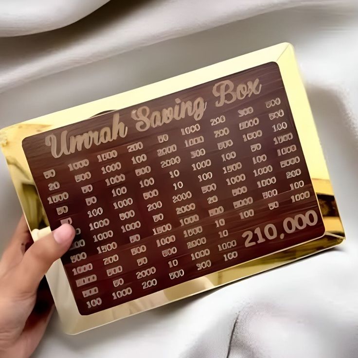 Umrah Savings Box 280 Days Wooden Money Saving Jar For Hajj...