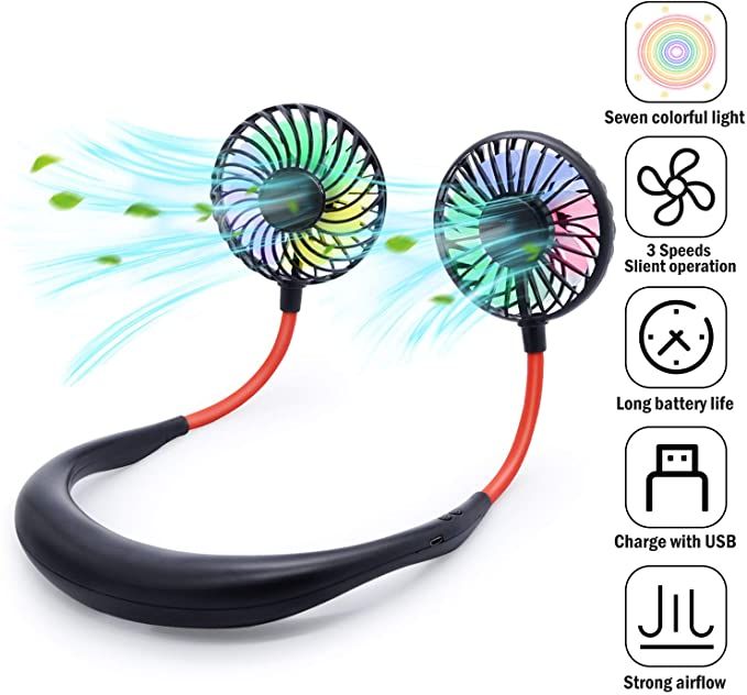 Neck Fan Adjustment Fan Hands-Free Hanging Rechargeable Mini